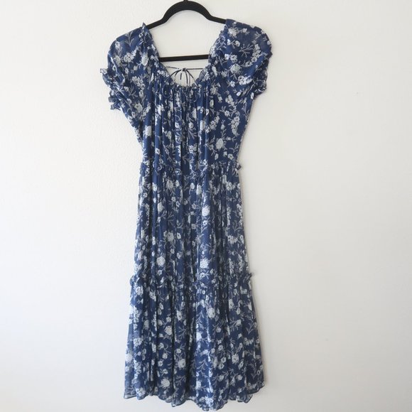 Ulla Johnson Sierra Silk Floral Midi Dress Size 2 - Picture 3 of 8